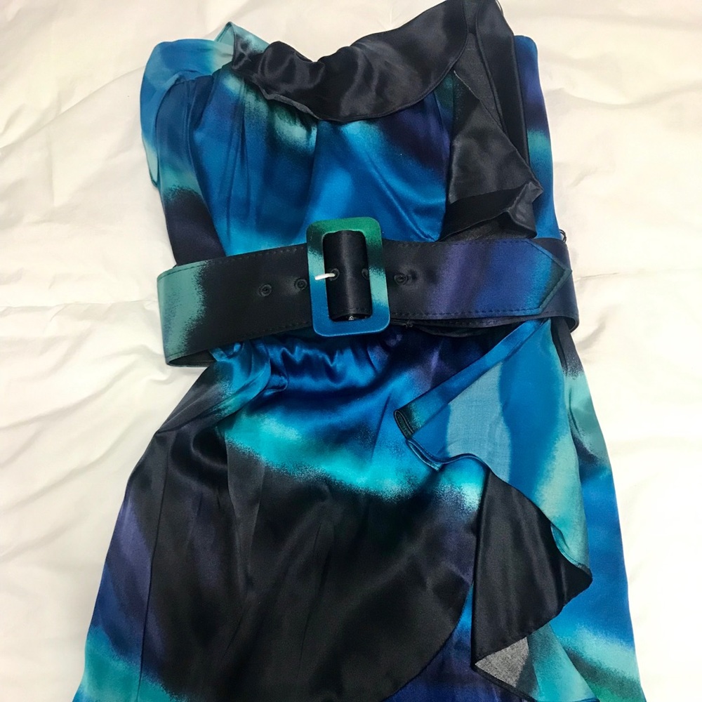 Express strapless dress with belt